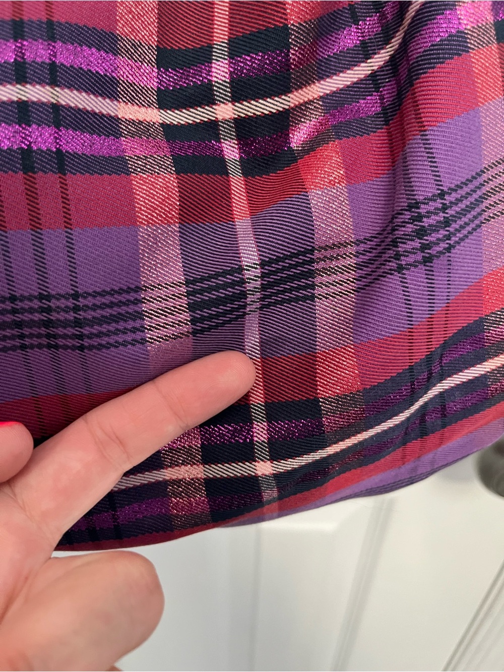 Coach Poppy Tartan Plaid Crossbody Hobo Purple Hangtags #16120 Silver Y2K - Picture 11 of 17